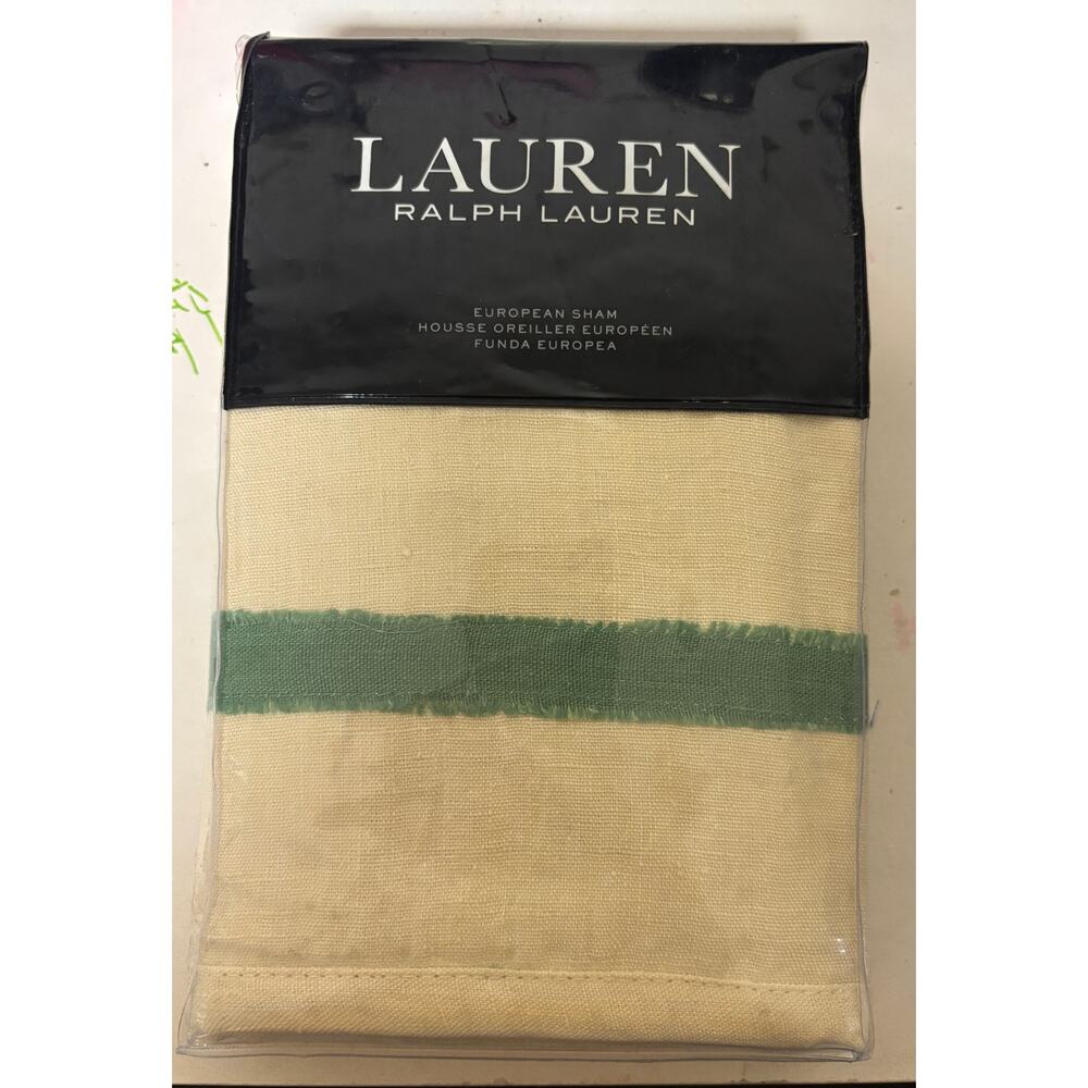 Lauren Ralph Lauren Allie European Sham Light Hemp Linen Cotton NIP New